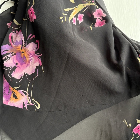 Jones New York Vintage Y2K 90s Floral Fairy Black Grunge Midi Slip Dress Size 8 - Picture 14 of 15